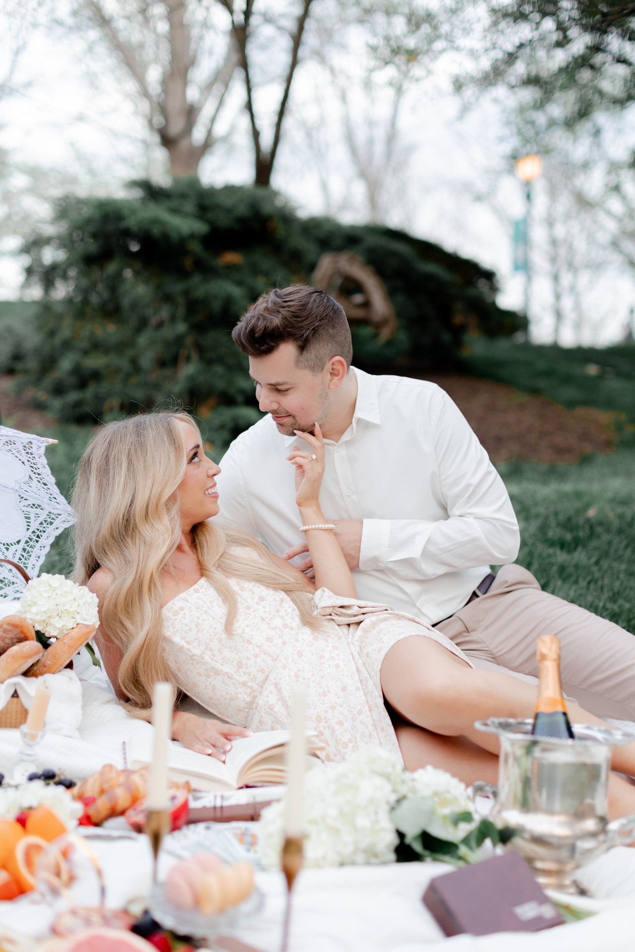 french country picnic engagement