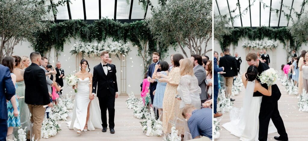 all white and greenery wedding at greenhouse two rivers venue