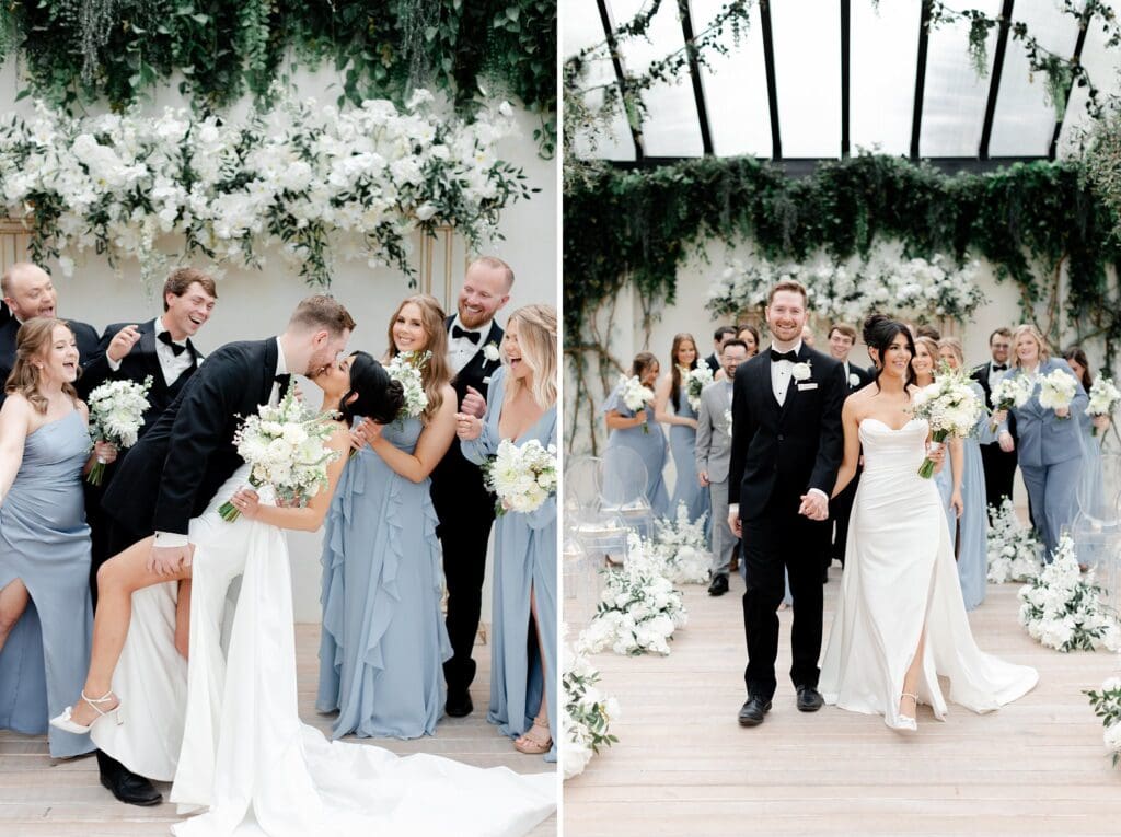 all white and greenery wedding at greenhouse two rivers venue