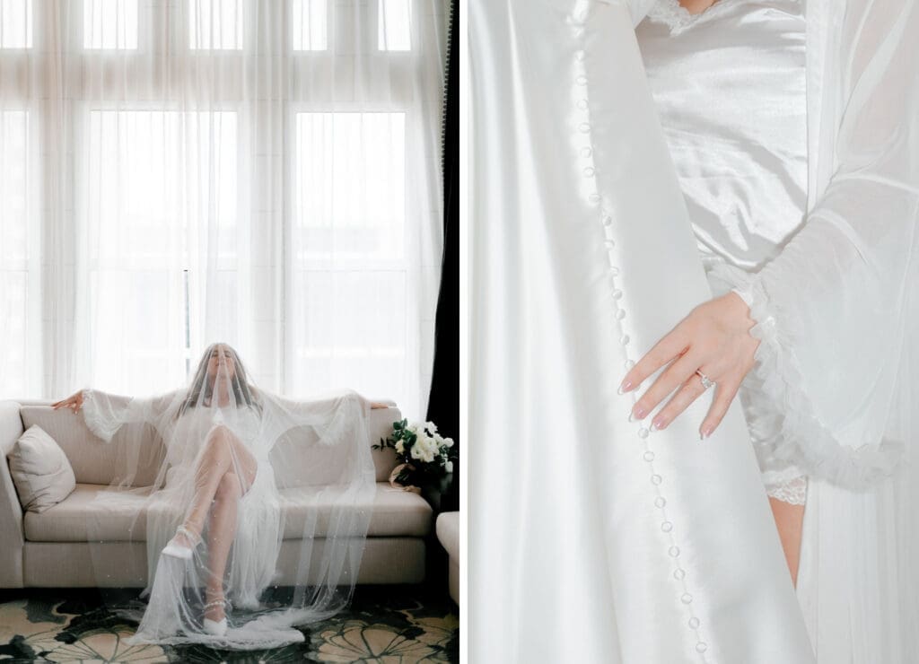 modern bride getting ready morning wedding photos