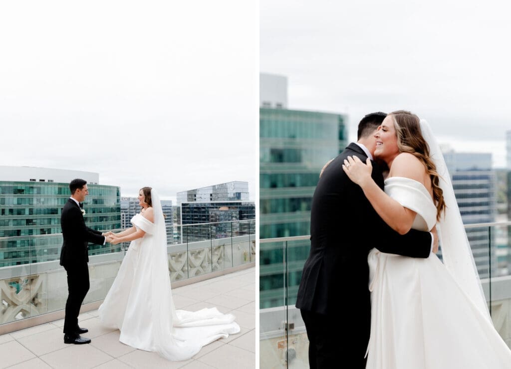 documentary style wedding photography first look bride and groom