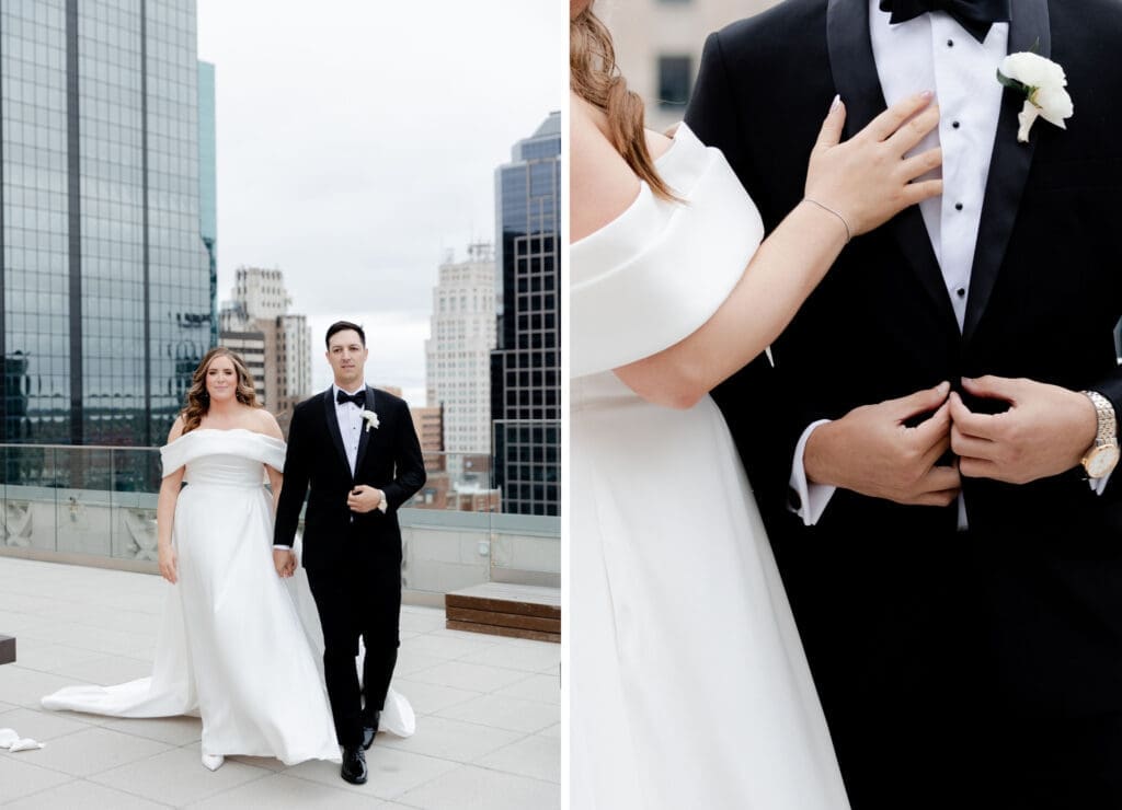 editorial wedding photographer bride and groom photos Hotel Kansas City