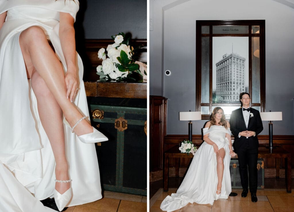 editorial flash wedding photography bride and groom photos Hotel Kansas City