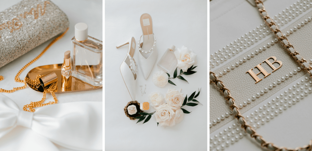 editorial gold and classic charm layflat wedding details