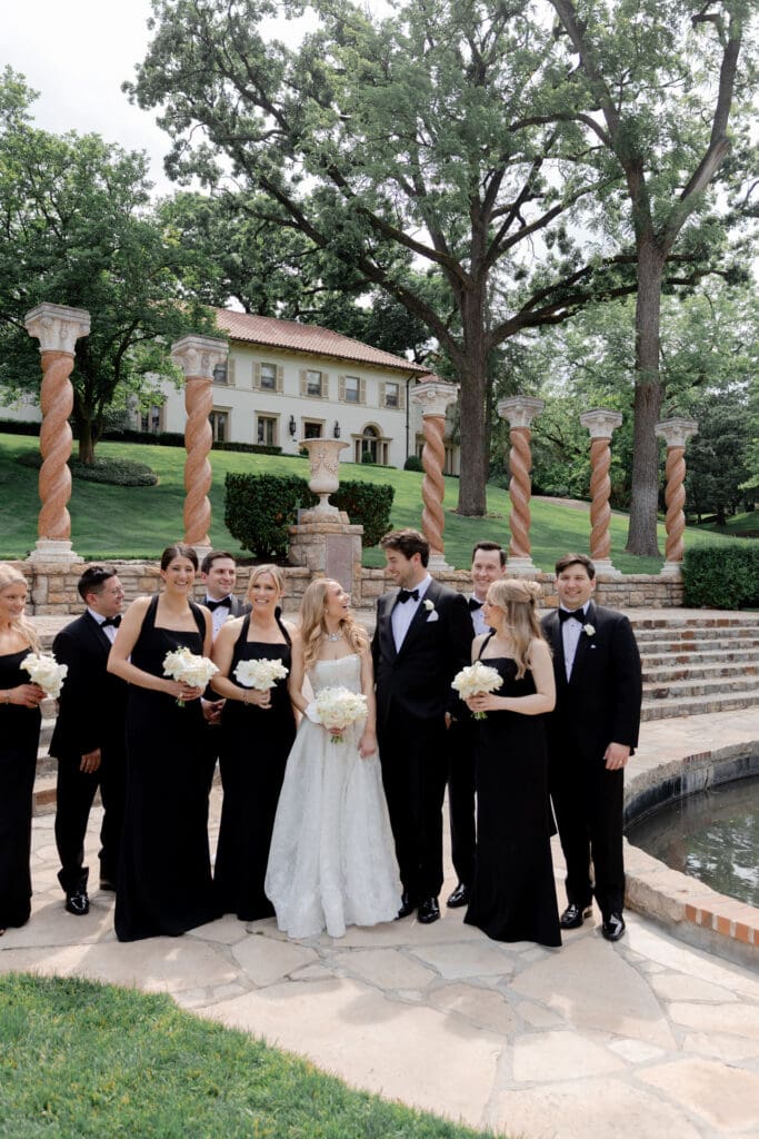 picture of the bride and groom with their friends