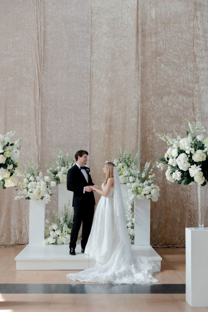 bride and groom at their dream wedding ceremony