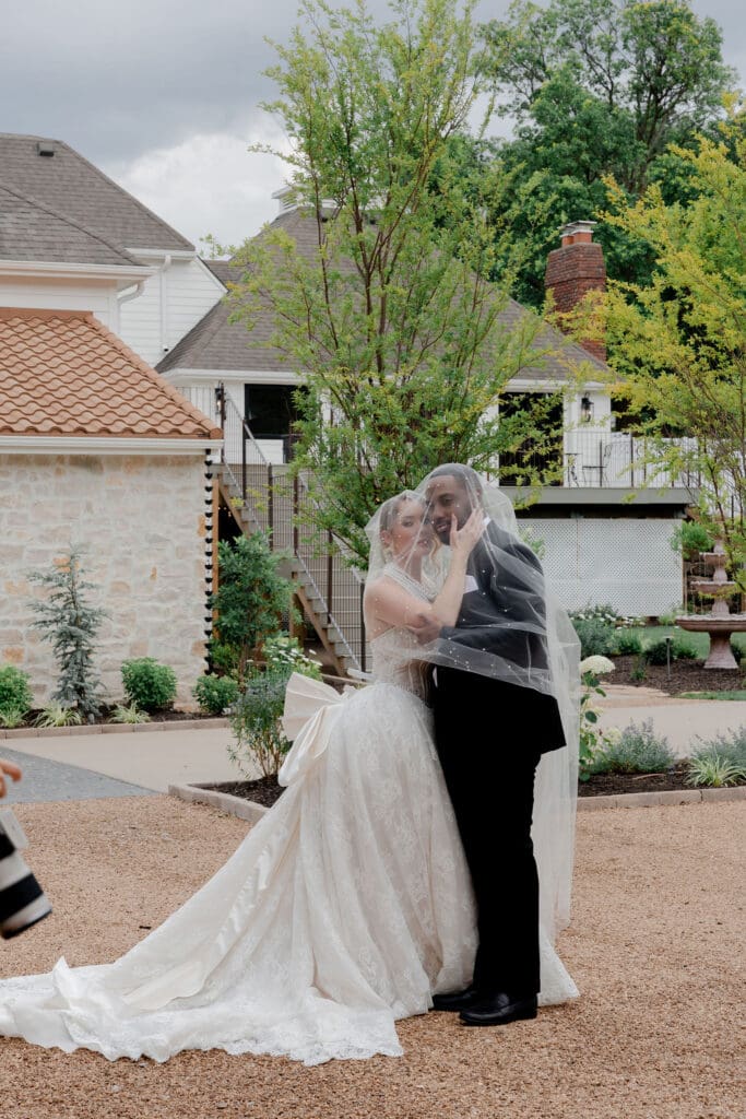 beautiful picture of the bride and groom at their dream wedding day
