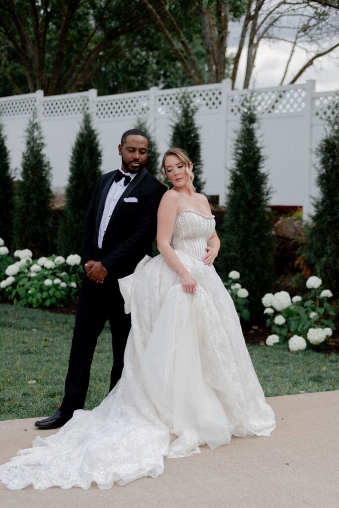 cute picture of the newlyweds at their dream wedding day
