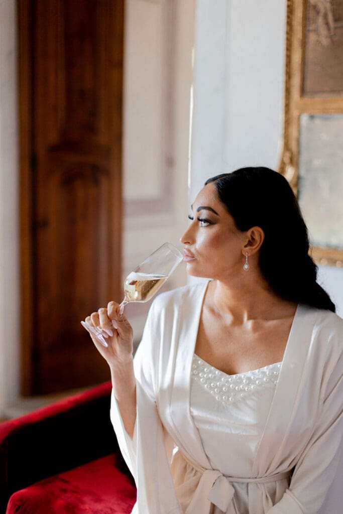bride before heading to her dream wedding ceremony