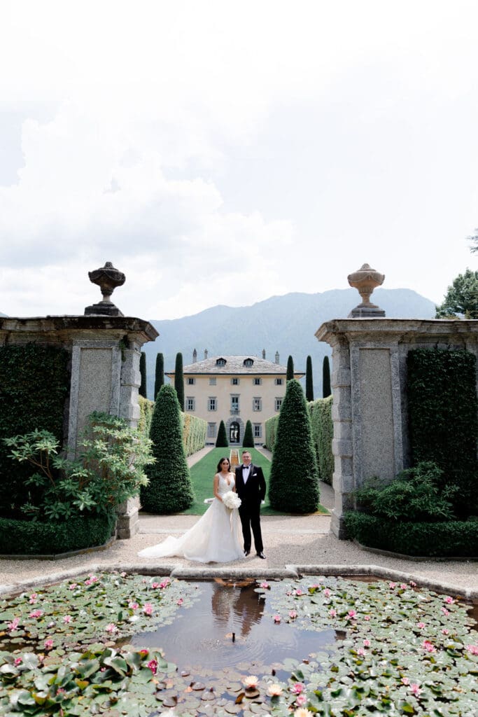 cute picture of the bride and groom hugging