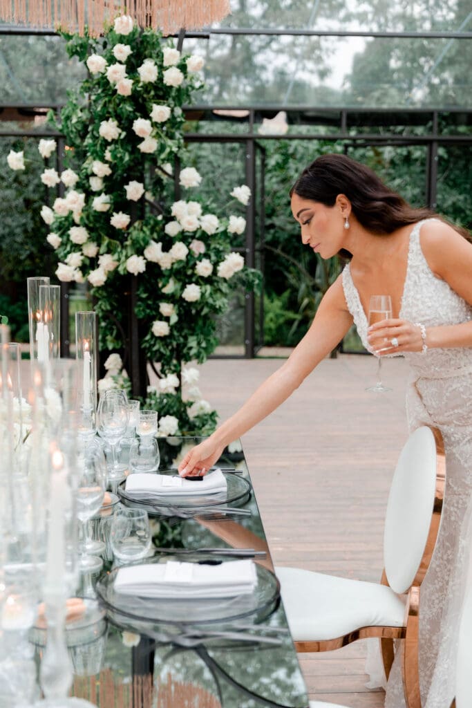 cute picture of the bride at her dream wedding reception